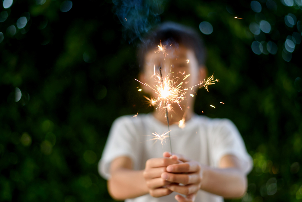Kid with firework