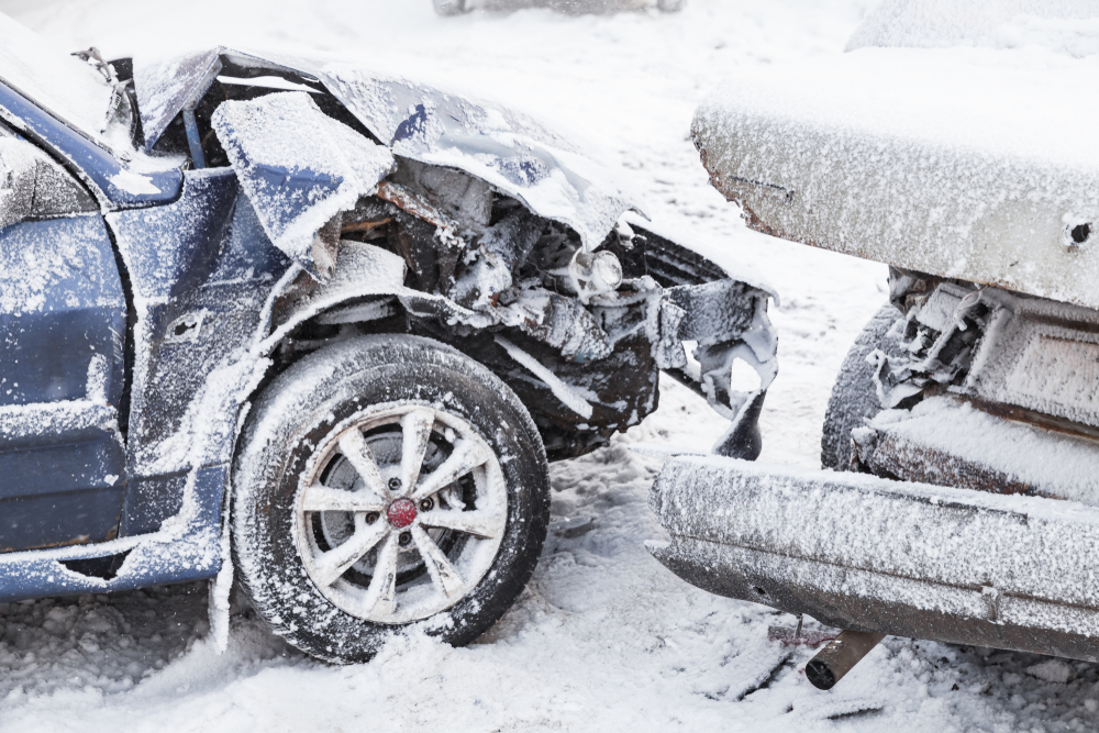 Winter car accident