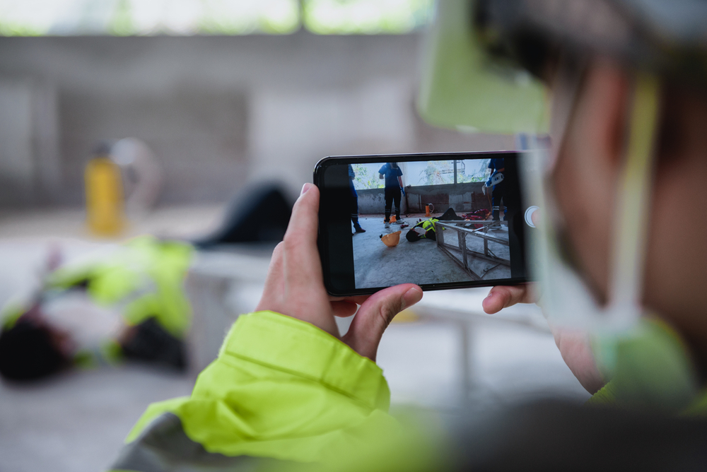 Man recording accident