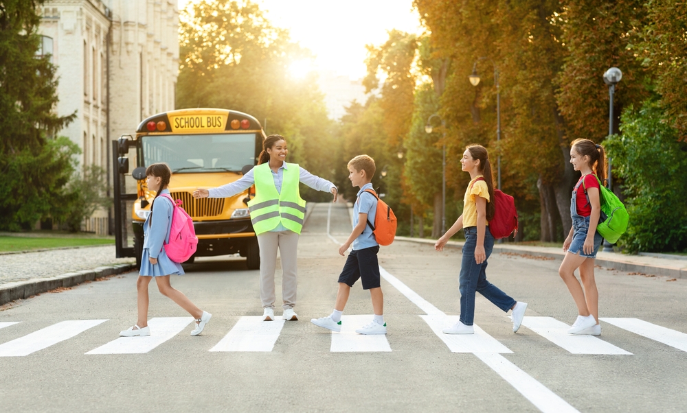 Kids walking to school
