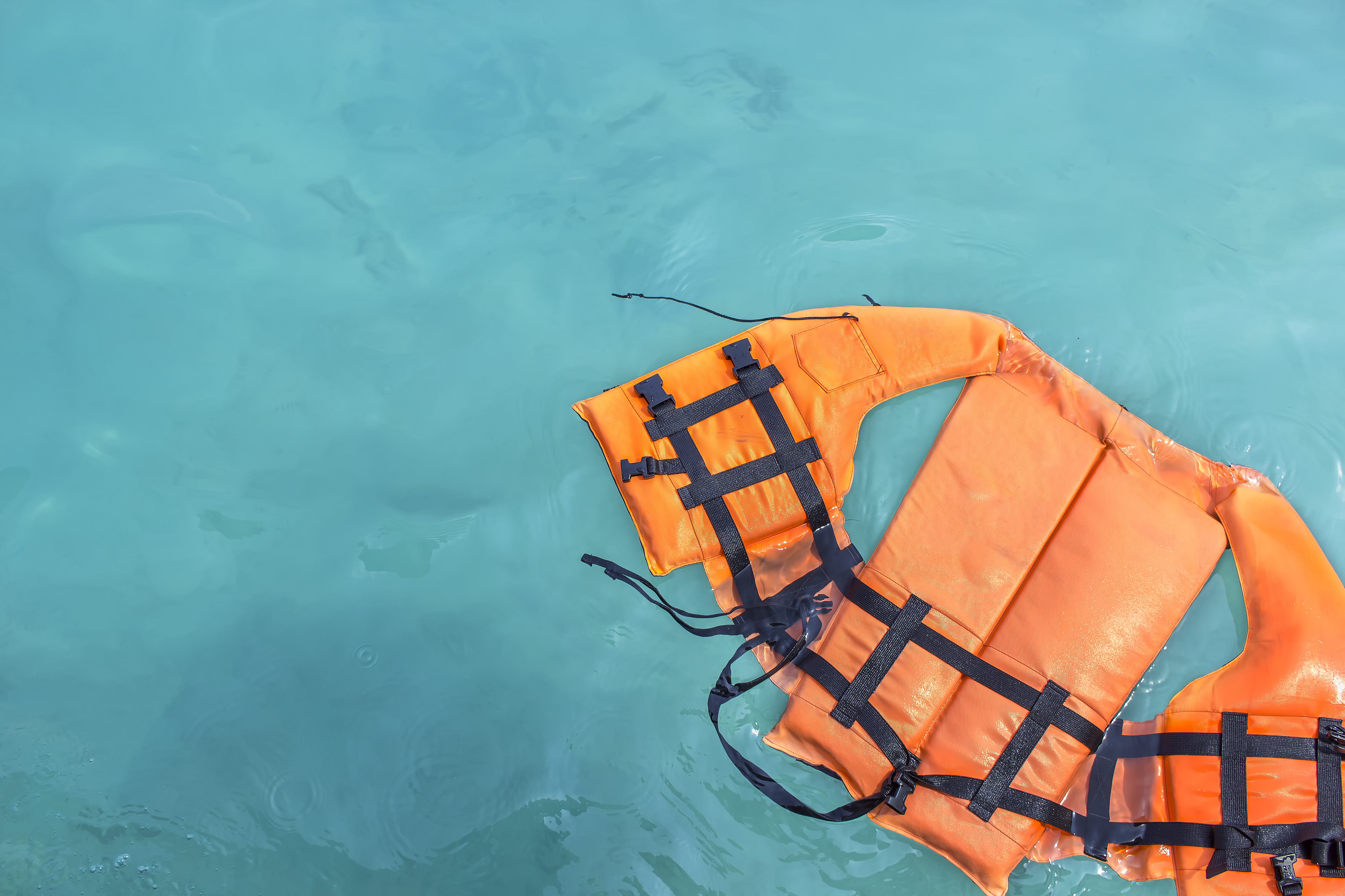 lifejacket floating in the water