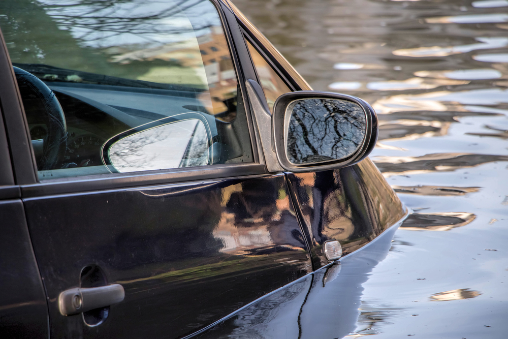 car submerged