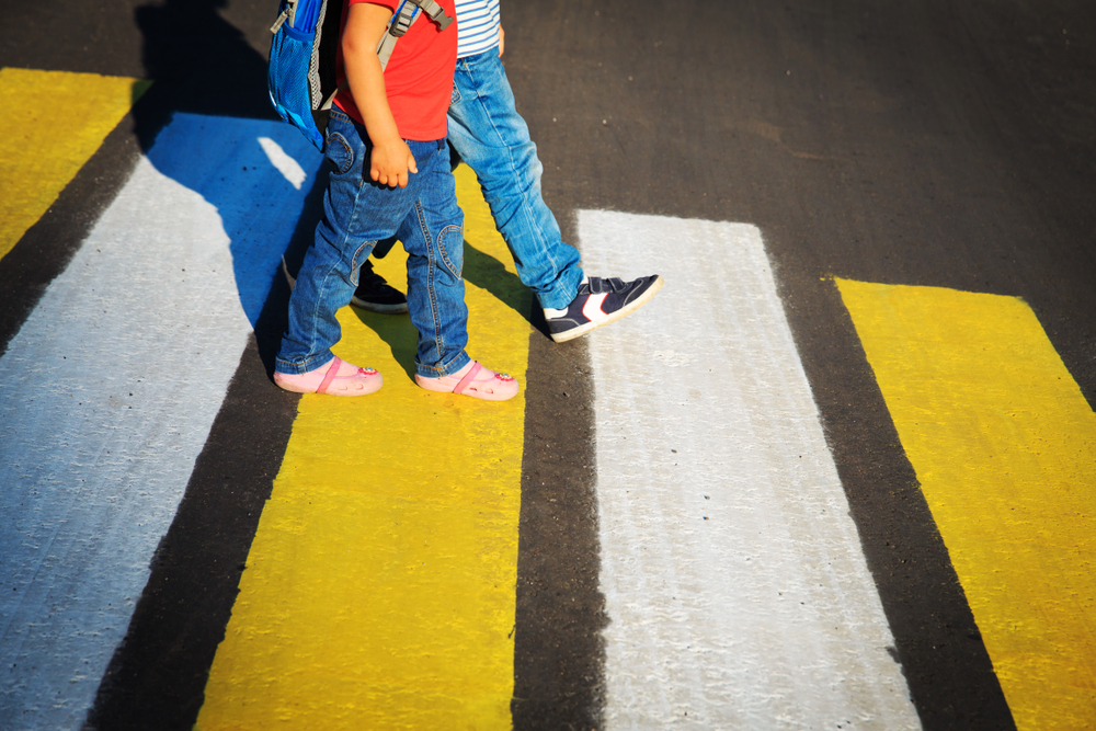 Kids crossing street