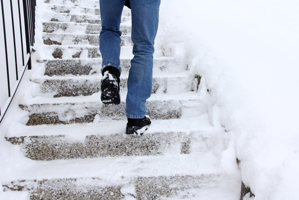 Icy stairs
